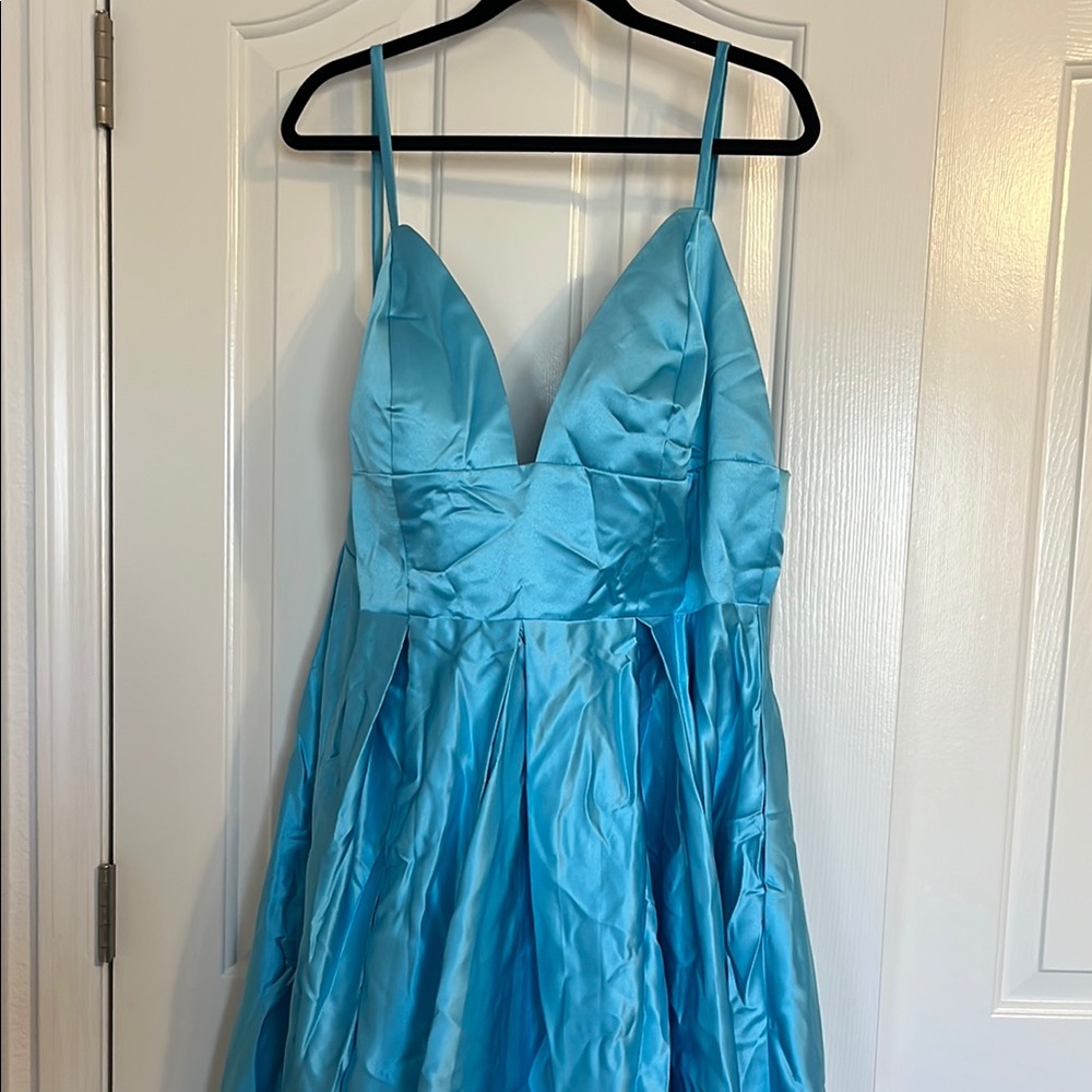 Blue Satin Dress